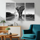 Black and White Elephant Wall Art Canvas Print
