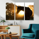 Horse at Sunset Wall Art Animal Canvas Print