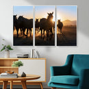 Horse Herd Wall Art Animal Canvas Print