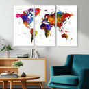 World Map Canvas Print – Detailed Map of the World Wall Art