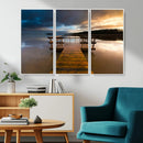 Serene Lake Pier at Sunset Canvas Print | Landscape Canvas