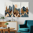Abstract Wood Panel Effect Mountain Range Top Wall Art