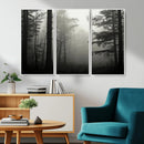 Misty Forest Wall Art Premium Canvas Print a Foggy and