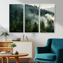 Misty Forest Wall Art Premium Canvas Print a Foggy and