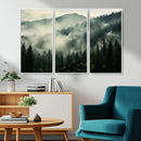 Captivating Misty Forest Wall Art Premium Canvas Print a