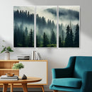 Captivating Misty Forest Wall Art Premium Canvas Print a