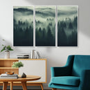 Misty Forest Wall Art Premium Canvas Print a Foggy and