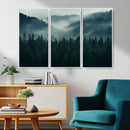 Captivating Misty Forest Wall Art Premium Canvas Print,