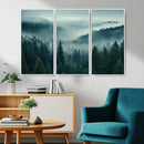 Captivating Misty Foggy Forest Wall Art Premium Canvas Print