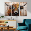 Scottish Highland Cow Cattle Art Print on Wood Style by MyGreatCanvas | Canvas Wall Art Prints | Photo Prints & Wall Decor