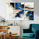 Gold Marble Art - Abstract Geode Gold And Blue Marble Shape