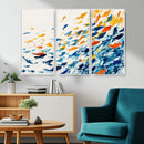 Abstract Fish Shoal Wall Art Canvas Print, Colorful Fish
