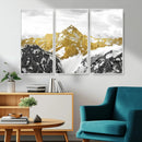 Gold Abstract Mountains Wall Art Print on Canvas, Nature