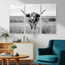 Texas Cow Longhorn Wall Art Canvas Print for Farm House Wall