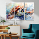 Watercolor Sea Turtle Wall Art Canvas Print - Vibrant Ocean
