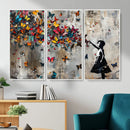 Banksy Wall Art - Banksy Girl and Butterfly Explosion Wall