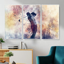 Abstract Watercolor Golf Player Wall Art Canvas Print