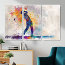 Watercolor Golf Swing Wall Art Canvas Print | Vibrant