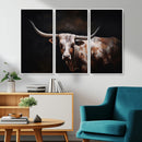 Texas Longhorn Wall Art Canvas Print | Western Ranch Decor |