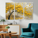 Yellow Blossom Tree Canvas Wall Art - Floral Abstract Modern