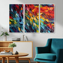 Vibrant Abstract Leaf Wall Art Canvas Print | Bold Colorful