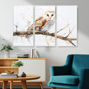Barn Owl Wall Art on Branch | Stunning Canvas Print for