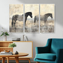 Vintage Horses Wall Art Canvas Print