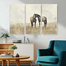 Chines Style Grunge Horses Wall Art Canvas Print