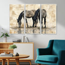 Chinese Style Abstract Black Horses Wall Art Canvas Print - by MyGreatCanvas | Canvas Wall Art Prints | Photo Prints & Wall Decor