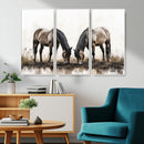 Chines Ink Style Horses Wall Art Canvas Print