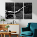 Cow Longhorn Wall Art | Black and White Print | Ready to by MyGreatCanvas | Canvas Wall Art Prints | Photo Prints & Wall Decor