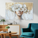 Golden Petal Wall Art - Canvas Print Flower Head Woman