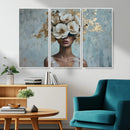 Golden Petal Wall Art - Petal Silhouette Woman Wall Art by MyGreatCanvas | Canvas Wall Art Prints | Photo Prints & Wall Decor