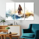 Watercolor Jesus Walking Wall Art Print, Jesus Water Canvas