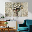 Abstract Floral Women Patel Wall Art Canvas Print