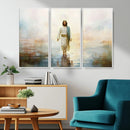 Framed Jesus Walking on Water Wall Art - 3-Panel Christian