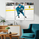 San Jose Sharks Ice Hockey Player Wall Art Canvas Print