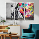 Banksy Print - Street Art Canvas Wall Art - Kids Revealing