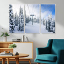 Winter Ski Lift Wall Art Print - Landscape Wall Art | Snowy