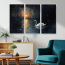 Abstract Swan on Water Wall Art Canvas Print - Elegant