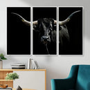 Texas Black Longhorn Bull Wall Art Canvas Print - Western by MyGreatCanvas | Canvas Wall Art Prints | Photo Prints & Wall Decor
