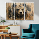 Majestic Grizzly 399 Bear Wall Art | 3-Panel Rustic Canvas