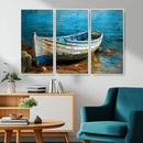 Vintage Boat on Tranquil Waters | Coastal Wall Art for
