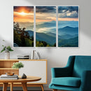 Sunrise Over Mountain Range Wall Art Canvas Print, Farmhouse