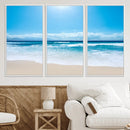 Wall Art Canvas Print Shiny Blue Sea and Beach by MyGreatCanvas | Canvas Wall Art Prints | Photo Prints & Wall Decor