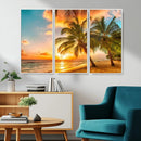 Tropical Sunset Beach Canvas Wall Art Print – Vibrant Palm by MyGreatCanvas | Canvas Wall Art Prints | Photo Prints & Wall Decor