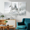 Large Wall Art Canvas Print – Beautiful Running White Horses
