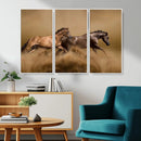 Large Wall Art Canvas Print – Two Running Brown Horses