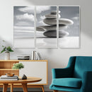 Still Life Black and White Zen Stones Wall Art Canvas,