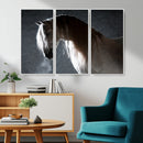 Large Wall Art Cream Colored Horse on Grey Background Canvas